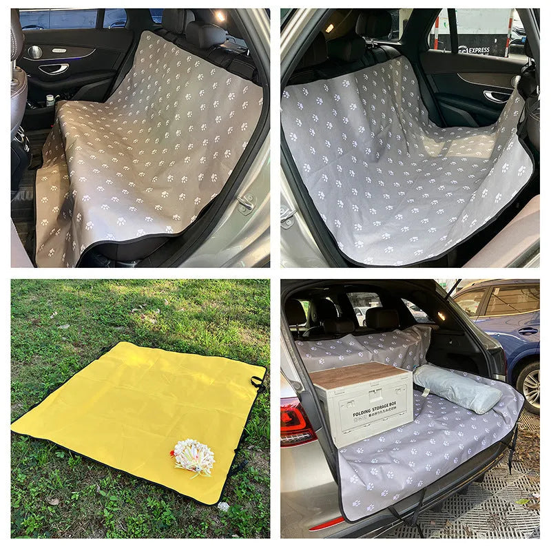 Car pet protection mat for rear seats with water resistant cloth fabric in multiple colour options