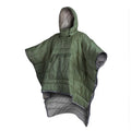 Outdoor cloak sleeping bag in grey colour showing wearable cape design and 200x140cm dimensions