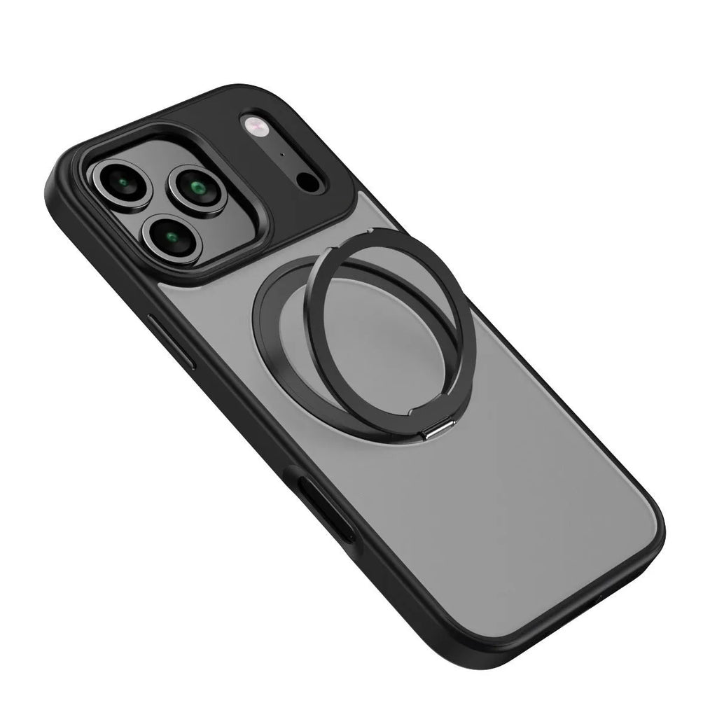 360 rotating magnetic phone case for iPhone 17 Pro Max in Desert Gold with invisible bracket