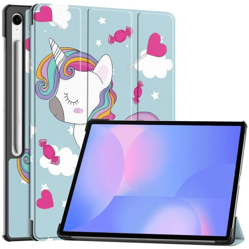 Samsung S10FE Plus leather flip case with kickstand in dark blue colour, imitation leather finish