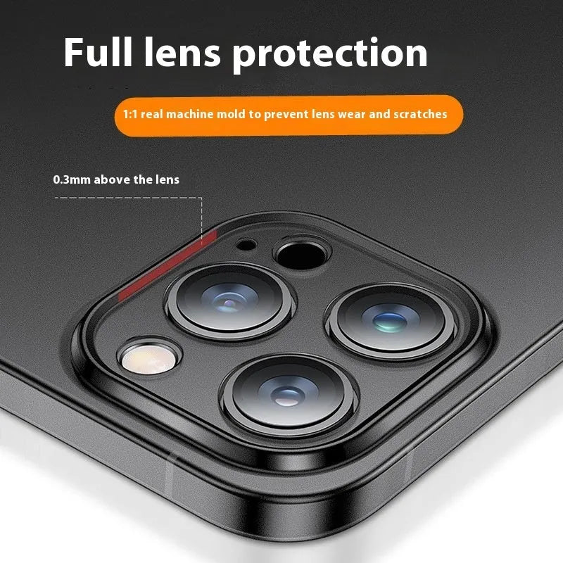Frosted matte TPU phone case for iPhone, transparent back with drop resistance and heat dissipation