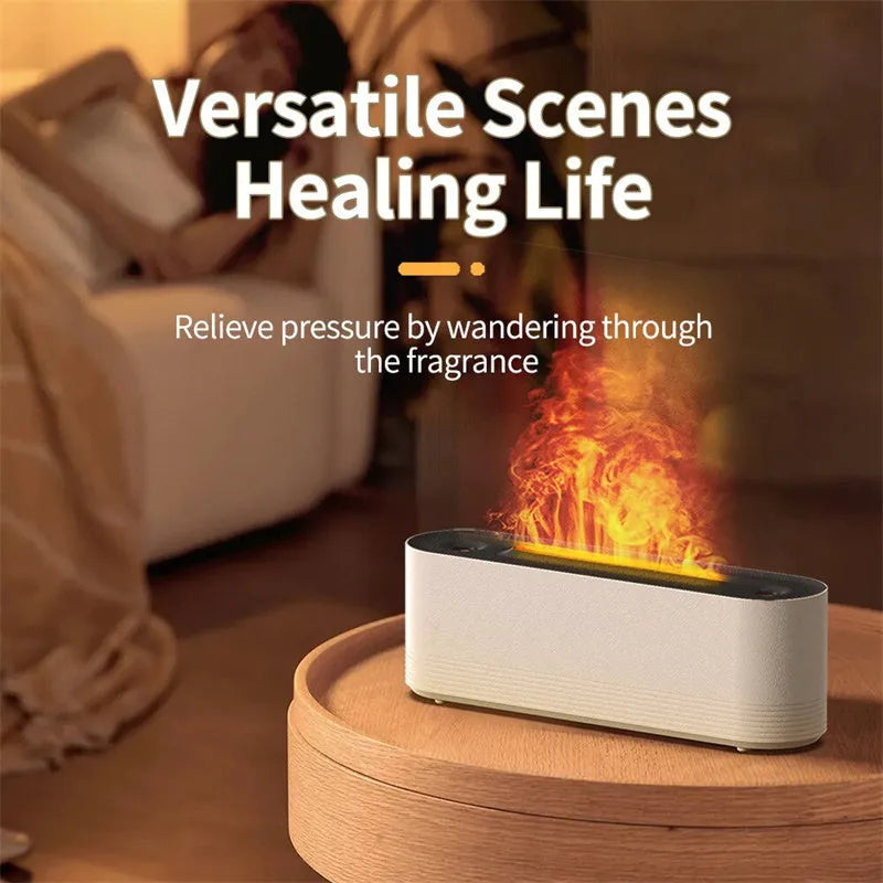 Black Flame Air ultrasonic humidifier with seven-colour LED lights and water vapour mist