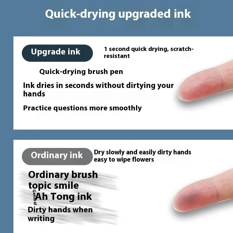 Ten-pack of quick-dry ballpoint pen refills in black, red, blue, and ink blue colours