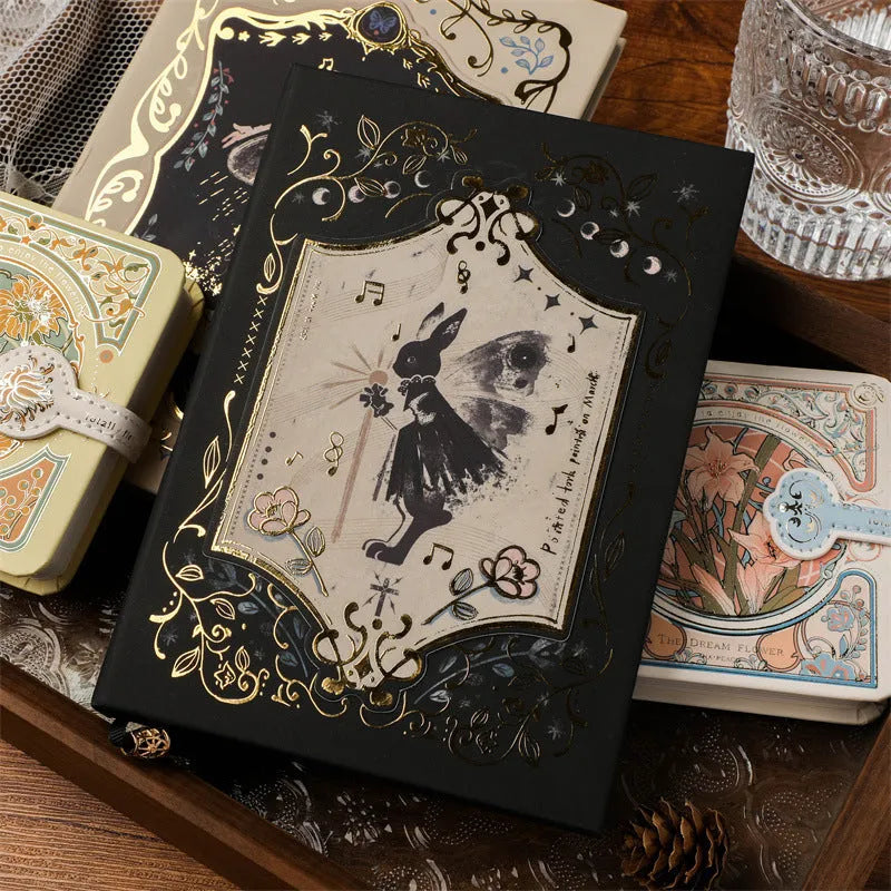 THALO Gothic style retro art A5 notebook showing cover design options with 40g wood pulp paper