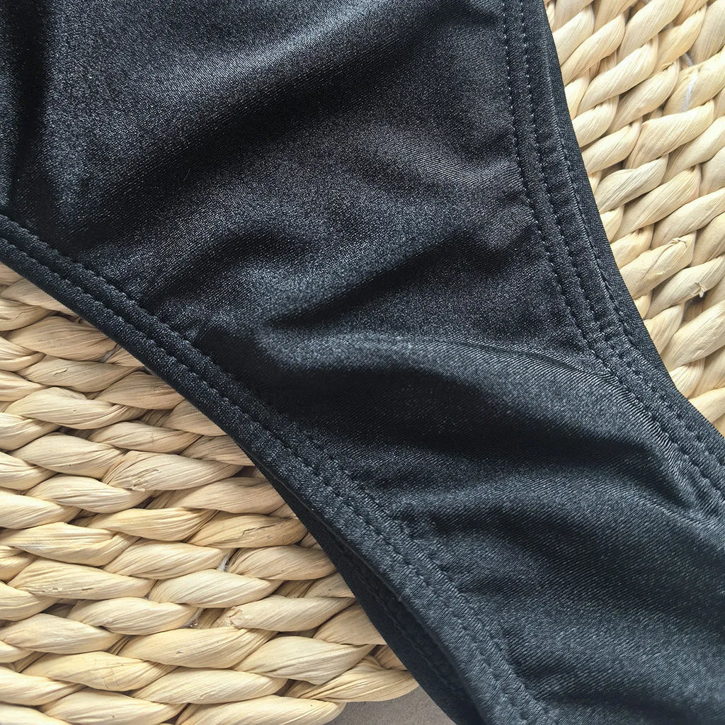 Women's high-elasticity one-piece swimsuit with nylon lining in solid colour, sizes S to L, for swimming and wading