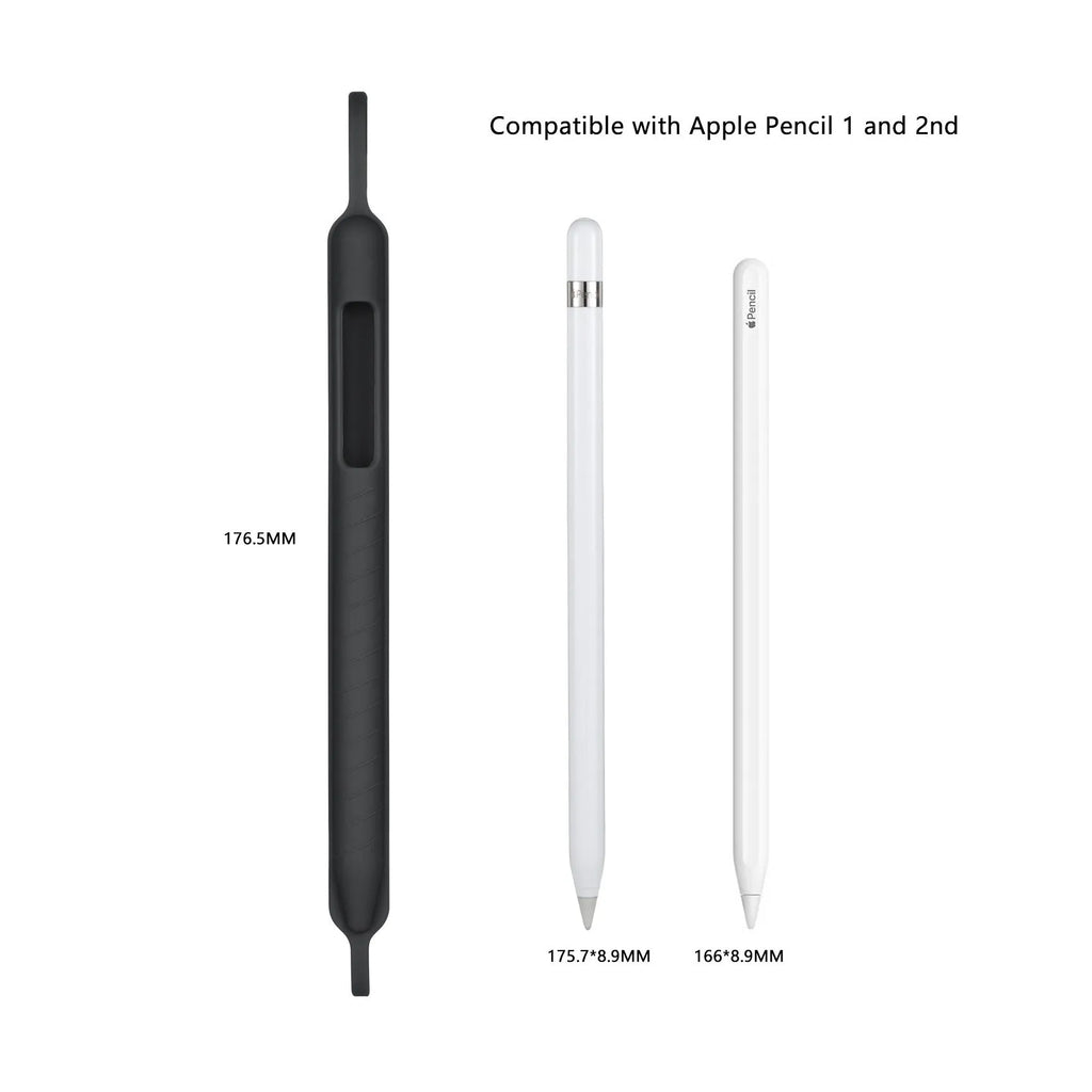 Silicone snap on pen case for Apple Pencil 1st and 2nd generation in black, gray, white Nordic style