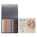 24 skin tone colour pencils in round iron brush pot for portrait artwork