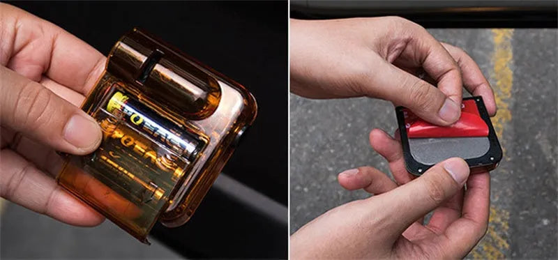 Black wireless car door projection welcome light, 2PCS, 6.5x6.3x1.5cm, LED logo display for left and right doors