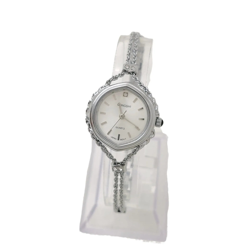 Women's Mori style quartz watch with 25mm dial on 19cm chain strap
