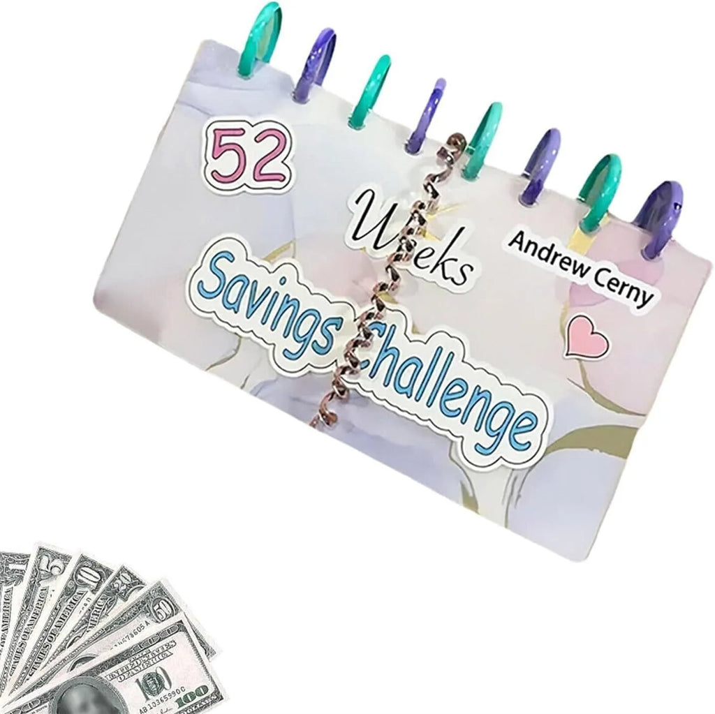 A5 plastic loose-leaf binder 248 x 185mm on a desk with savings sheets inserted