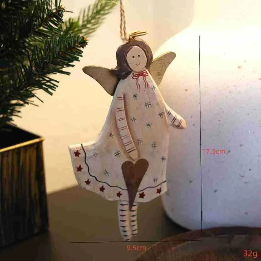 Hand-painted wooden heart-shaped door plate pendant with American country style decoration