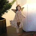 Hand-painted wooden heart-shaped door plate pendant with American country style decoration