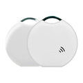White plastic Bluetooth pet tracker with collar attachment, 40x40x10mm, for dogs and cats