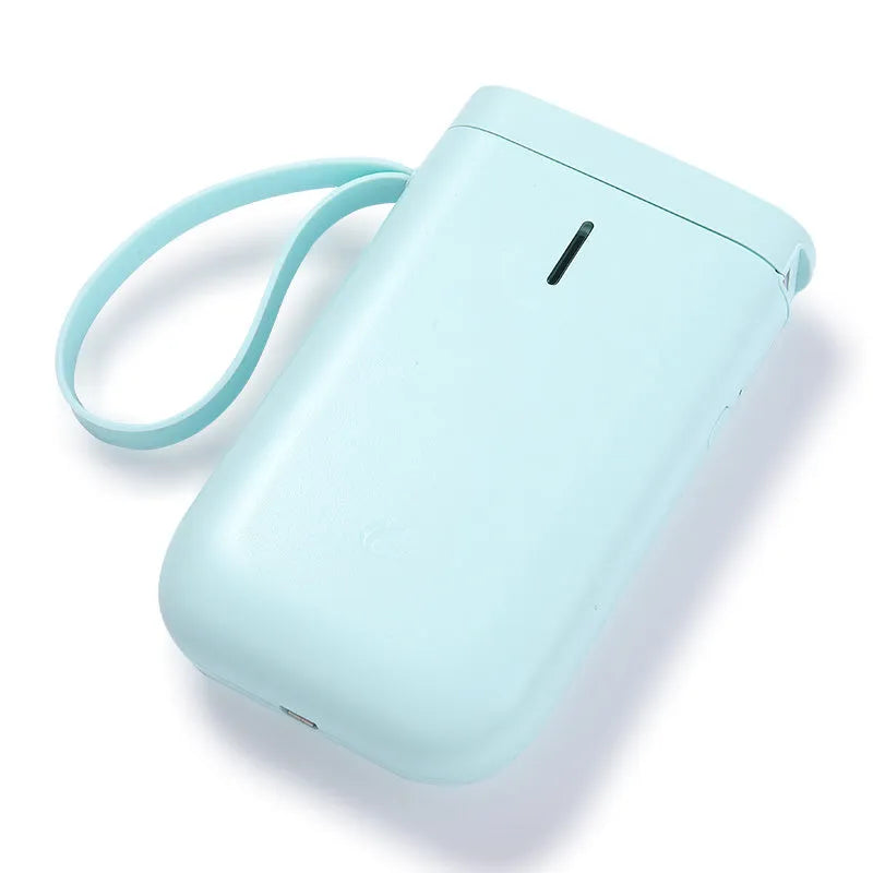 D11 Bluetooth thermal label printer with compact design showing dimensions and included accessories