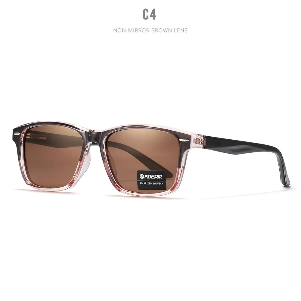 Square polarized sunglasses with TR90 frame and TAC lens in universal casual style