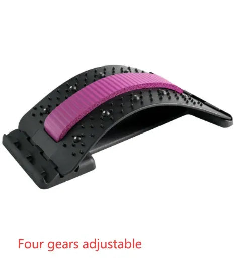 Adjustable back stretcher massager in rectangular trapezoid shape with multiple colour options