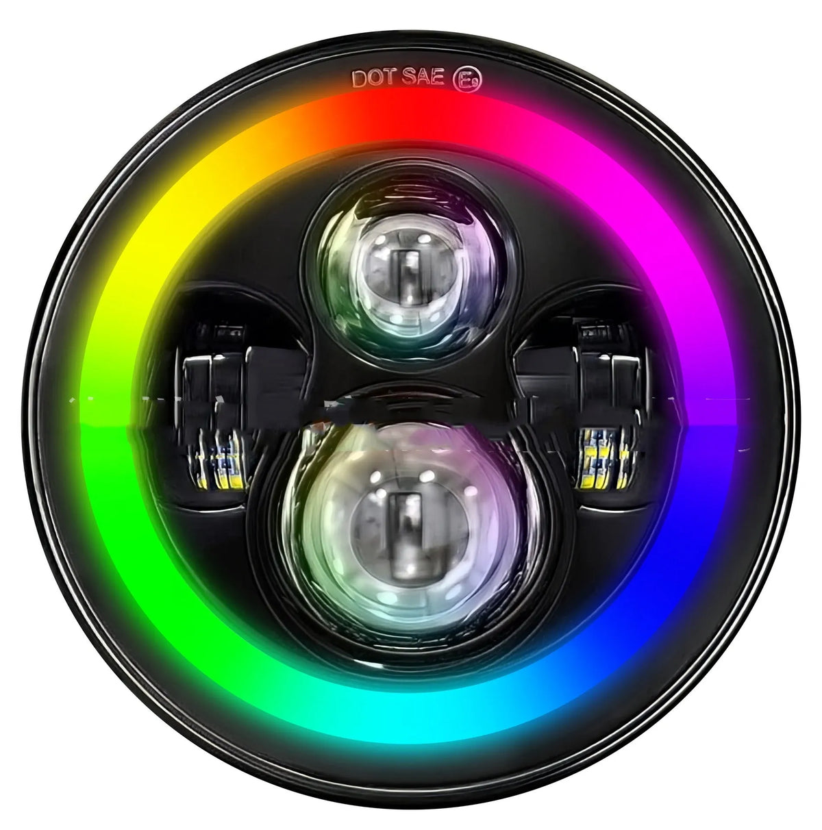 7-inch LED colourful angel eye headlight for off-road vehicles and pickup trucks
