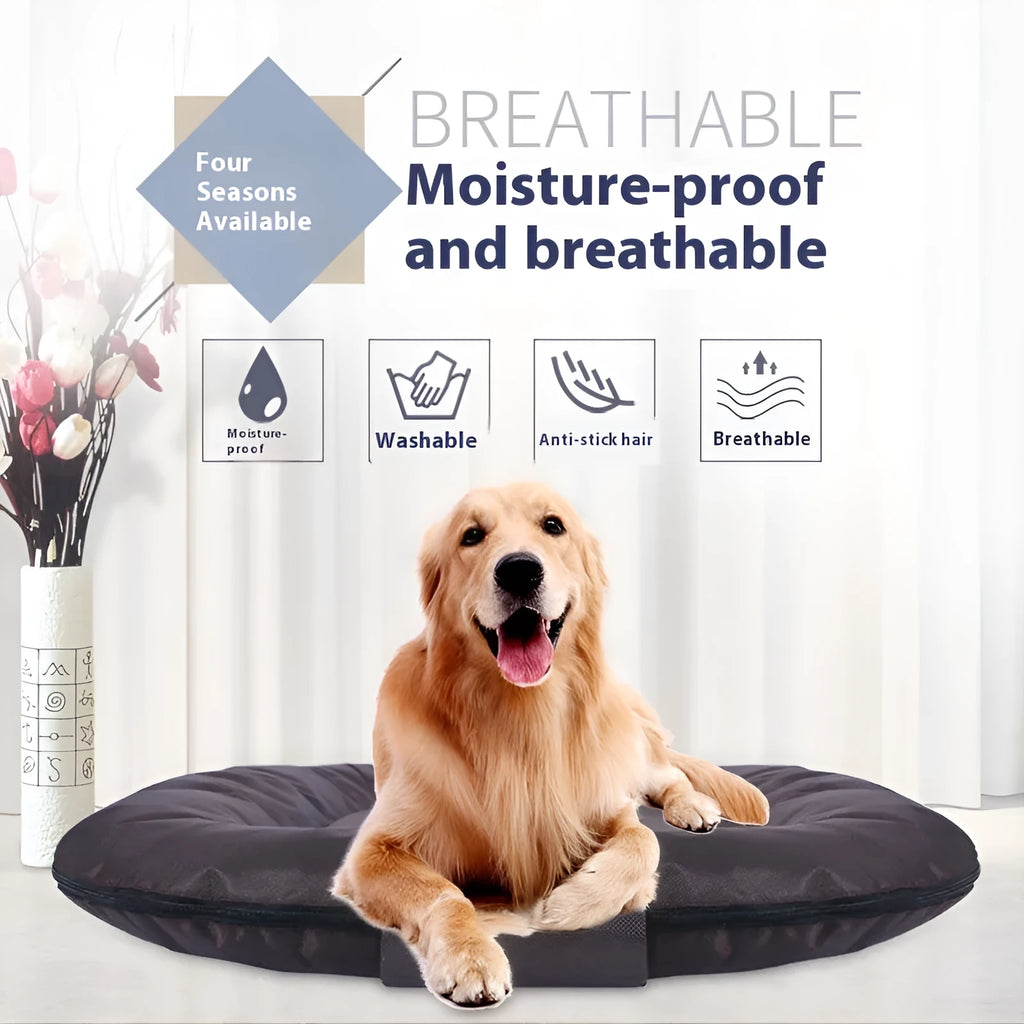 Size S removable cover dog mattress in Oxford cloth, shown in black, grey, red, and brown colour options.