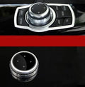 Aluminium alloy multimedia button sticker for car large knob cover with visible at night acrylic light transmission