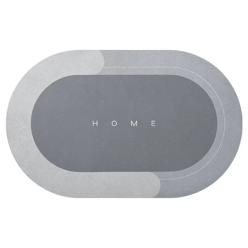 Modern simple diatom mud bathroom floor mat with non-slip rubber backing in Baikal blue colour.