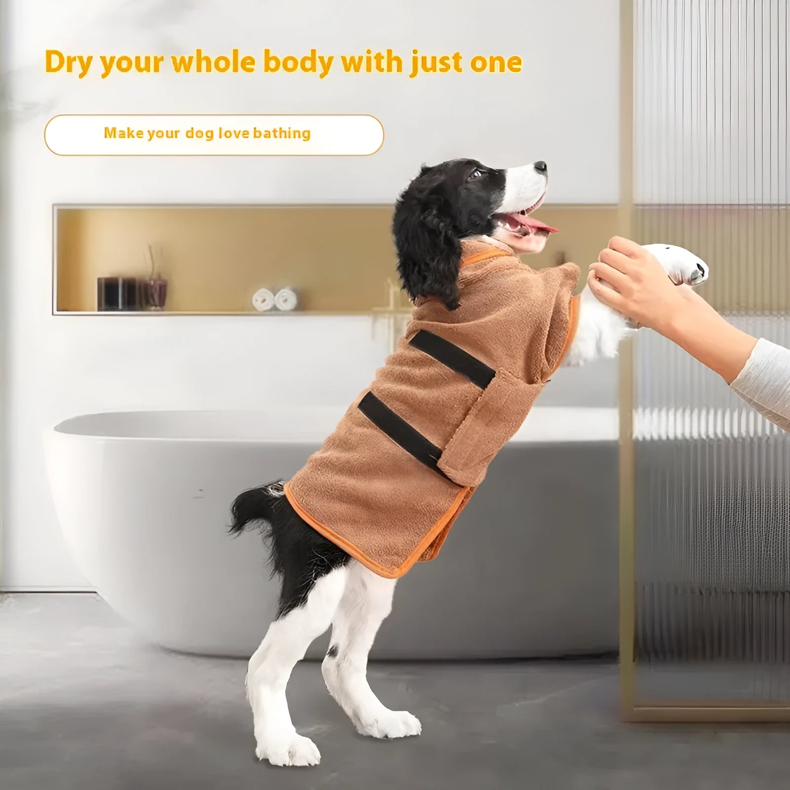 Nylon pet bath robe towel for dogs and cats in multiple sizes and colours
