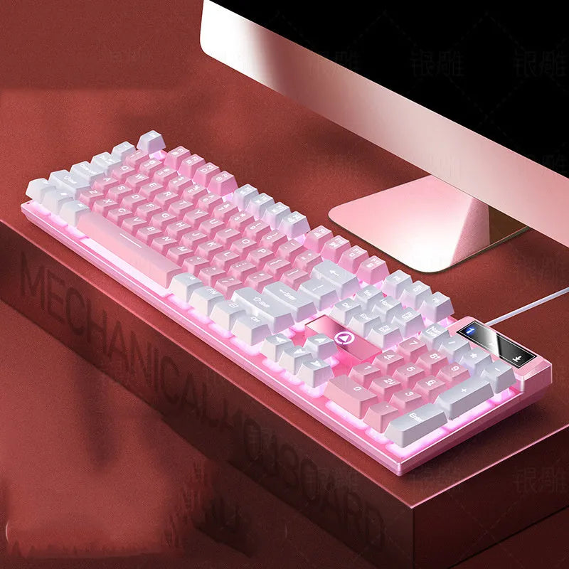 Wired computer keyboard in plastic with universal plug, available in multiple colours for office and gaming