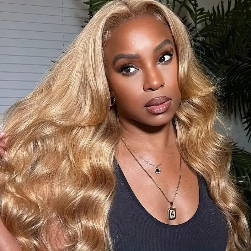 Light brown high temperature fibre big wave wig with side bangs in European and American fashionable style