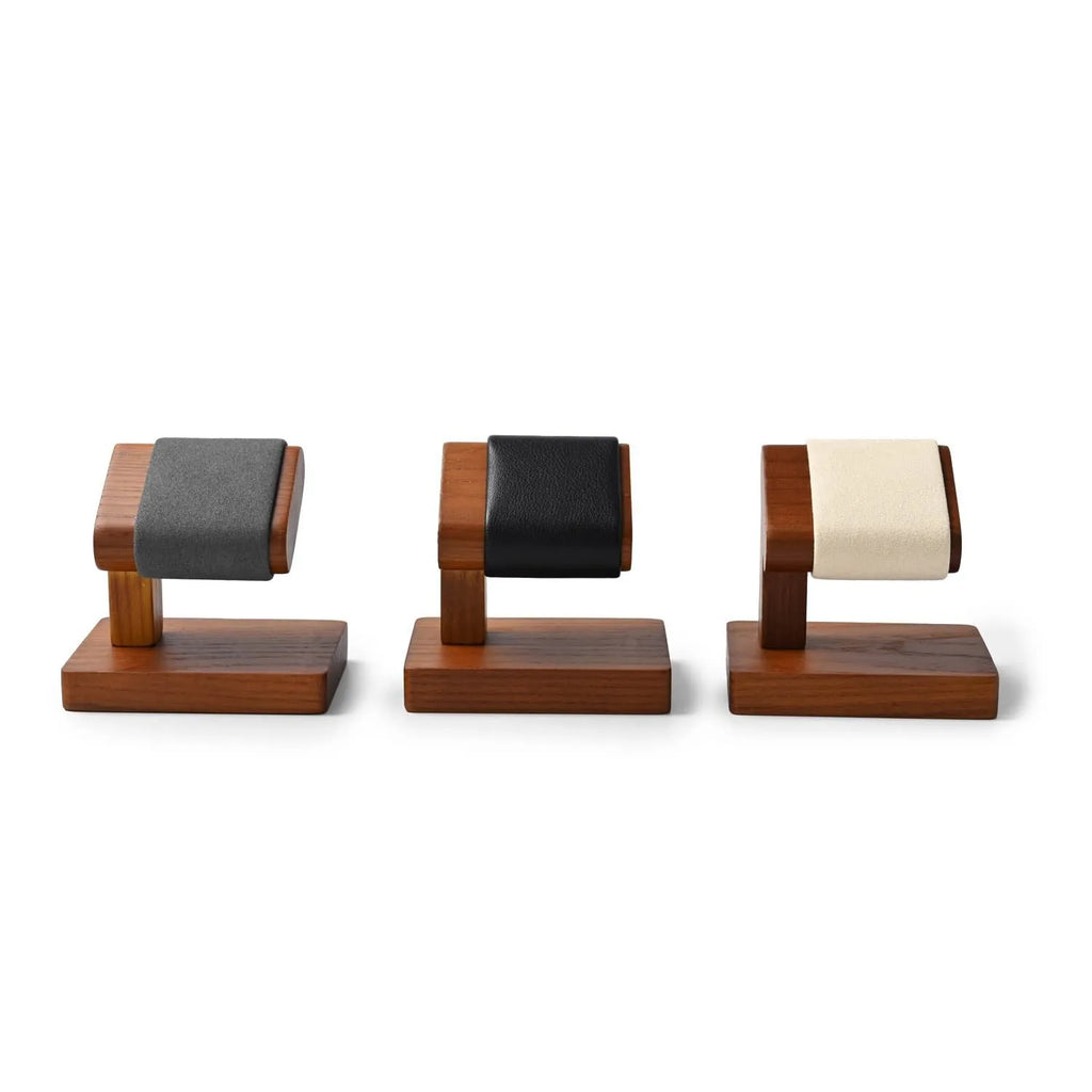 Wooden single table display stand with wood grain finish for desktop decoration