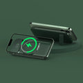 Magnetic portable wireless charging power supply 10000mAh in white shell with ABS silicone finish