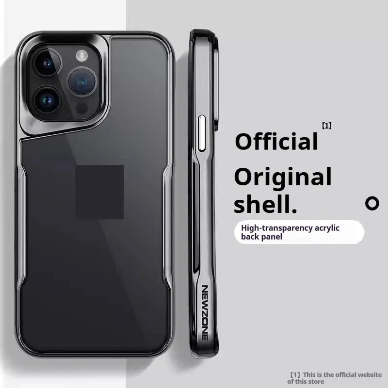 Armor Small Waist drop-resistant phone case for Apple iPhone, titanium black, electroplated finish, all-inclusive PC cover