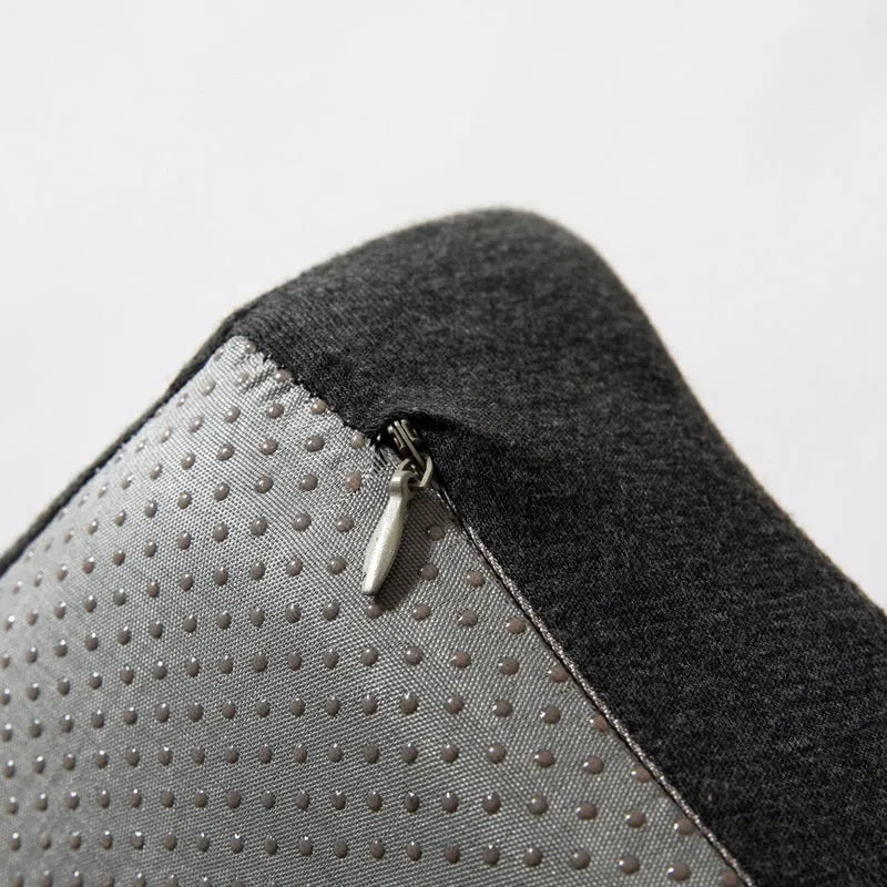 Memory foam office chair cushion for waist support measuring 36x40x11cm in grey colour.