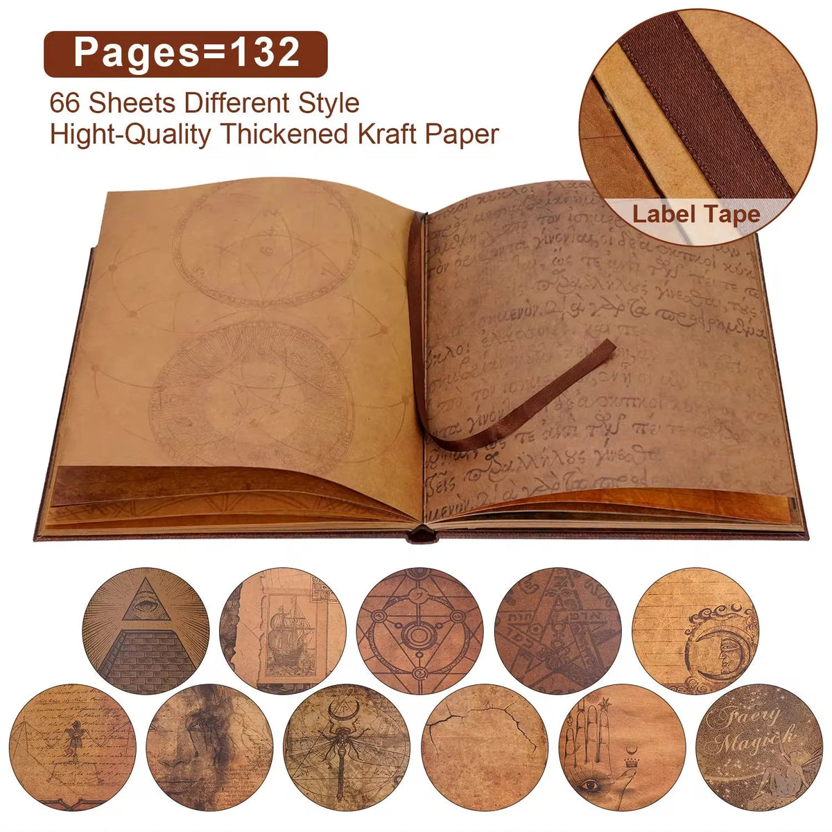 Gold DIY Our Adventure Book photo album with hard cardboard cover and 132 kraft paper pages