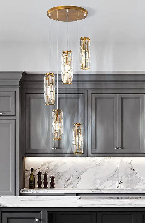 Industrial style LED single head droplight in black, chrome, or gold finish for bedside or restaurant lighting