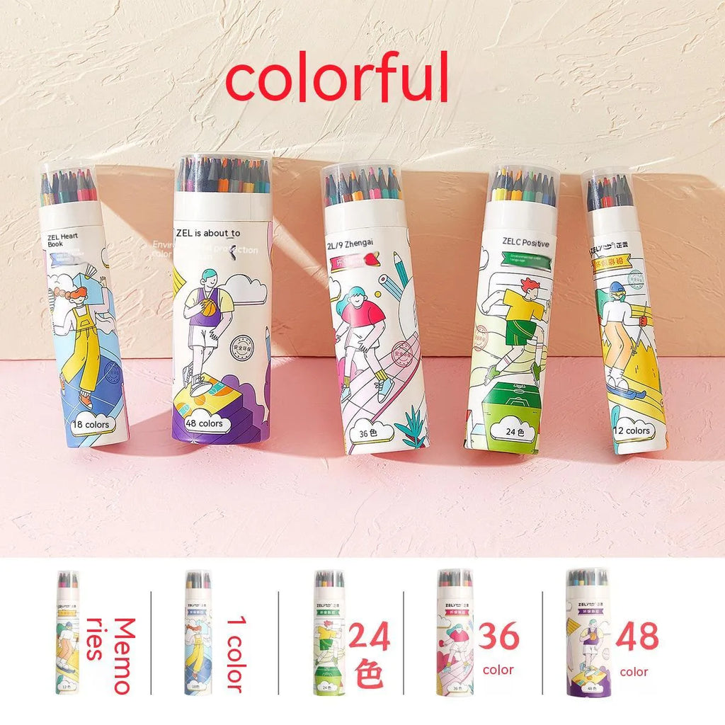 Zhenglin Sports colour pencils in 24 and 36 colour sets with paper barrel construction