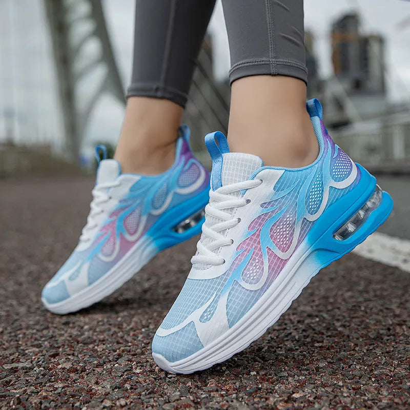 Women's mesh casual sneakers in pink, plum red, or moonlight colour with PU sole