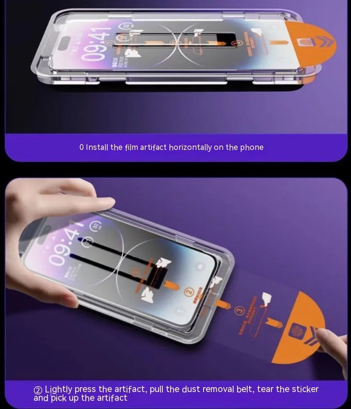 iPhone tempered glass screen protector in HD clear or privacy peep-proof frosted options