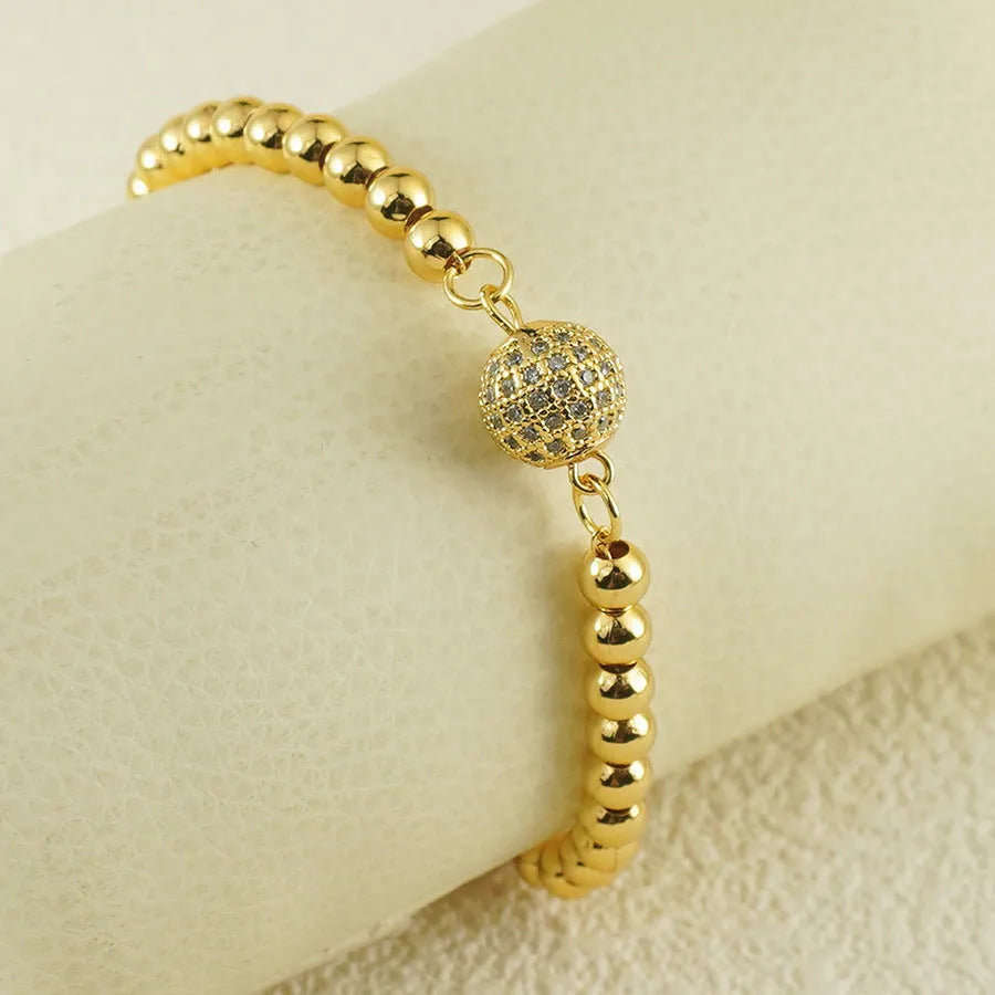 Arabic style heart-shaped copper bracelet for women with a single zircon stone.
