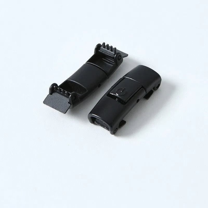 Pair of 8mm wide flat press lock elastic shoelaces with a curved design, shown in assorted colours.