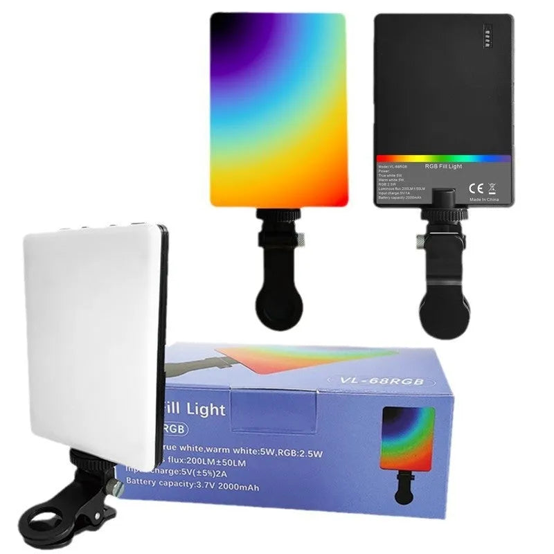 Portable pocket fill light with clip for mobile phone photography and live broadcasting