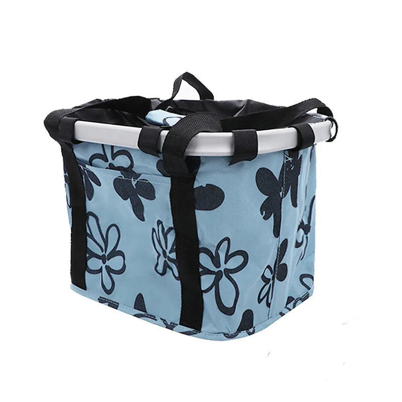 Fashion aluminium alloy folding basket bag in black and brown pattern for car organisation