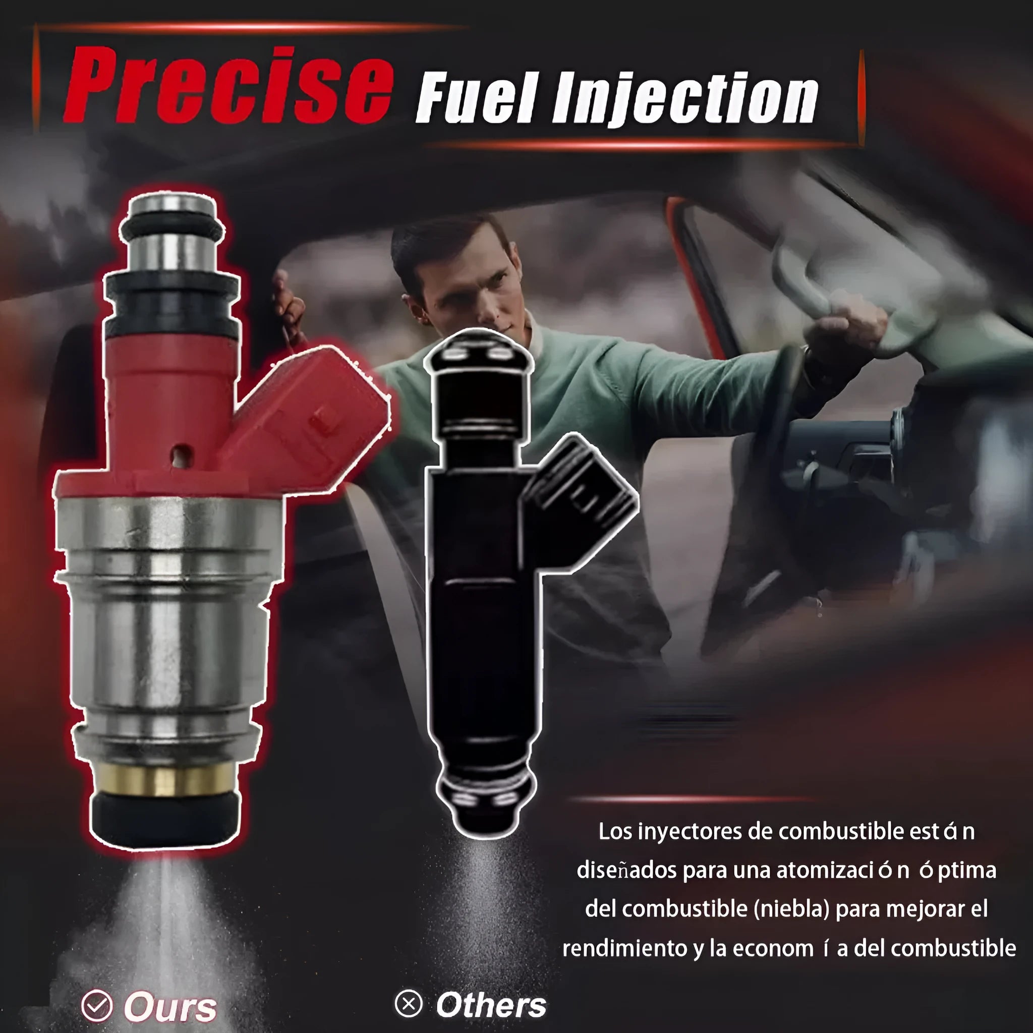 Red fuel injector set 4PCS for Nissan D21 Touareg Y61 part number 1660086G00