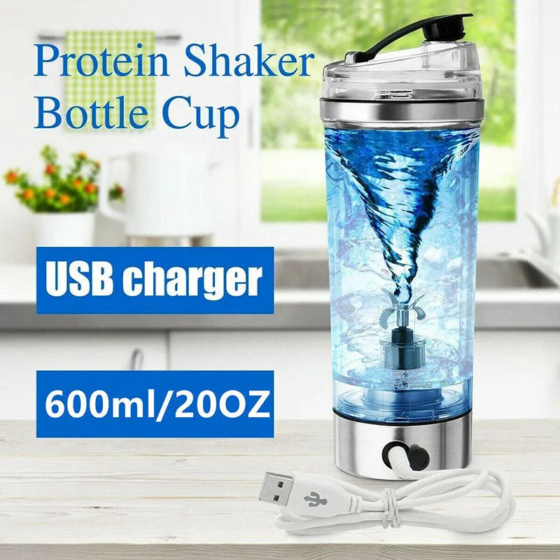 Electric protein shaker cup 450ml 600ml with USB Type-C and stainless steel colour