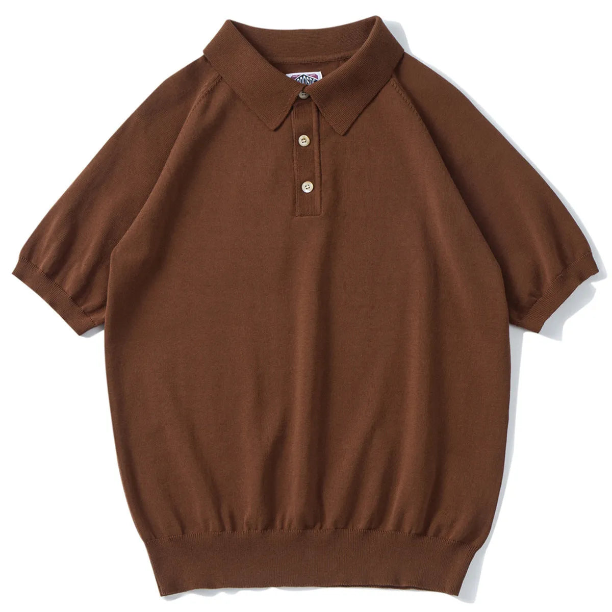 Retro style men's cotton short-sleeved T-shirt in slim fit showing dark brown colour option