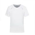 Quick-drying slim fit T-shirt in polyester viscose fabric shown in various solid colours with round neck and short sleeves.