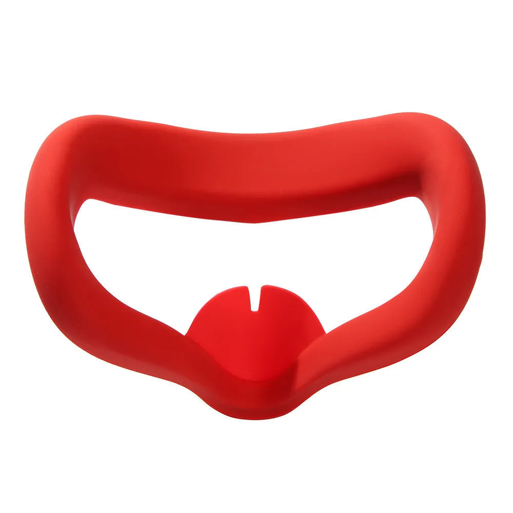 Silicone eye mask for glasses and VR in red, blue, grey, black, beige or cream-white with notched spare design