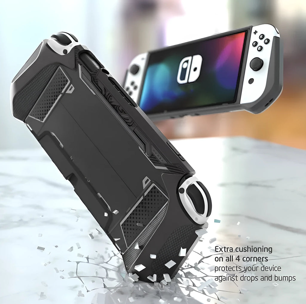Soft TPU protective case for Nintendo Switch OLED 2021 console in various colours.