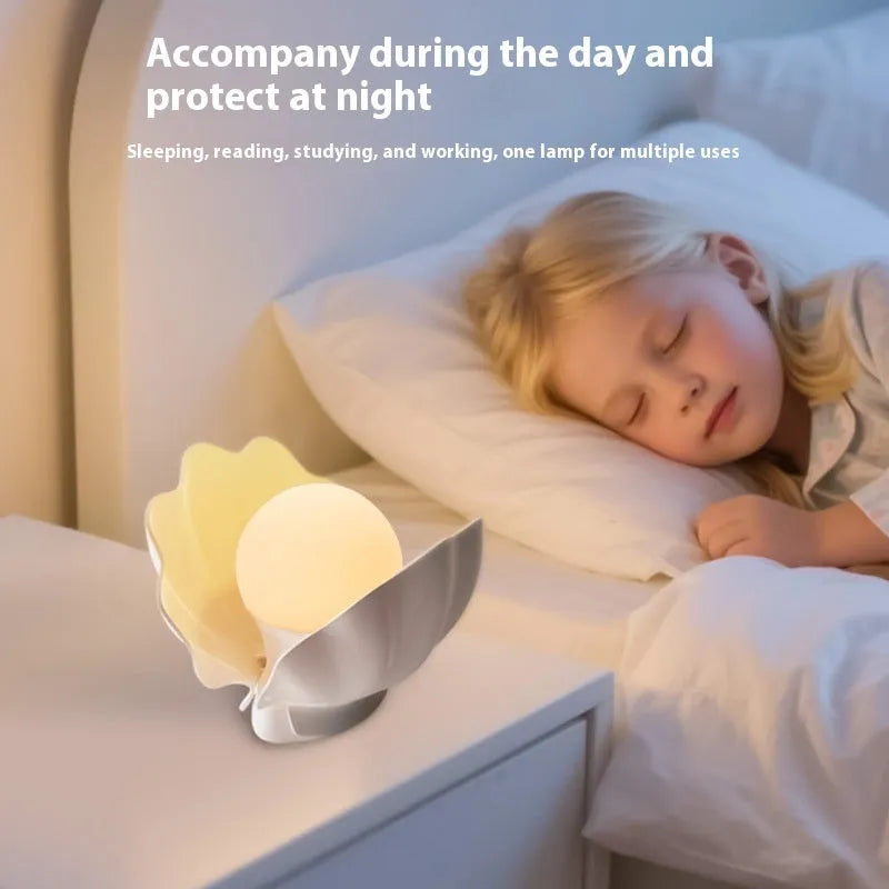 Shell Pearl silicone pat induction night light, 140 x 145 x 160 mm, modern simplicity disk lamp