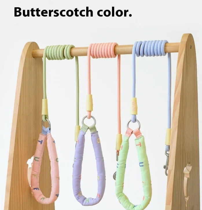 Polyester dog leash with adjustable hand holding rope in four colour options