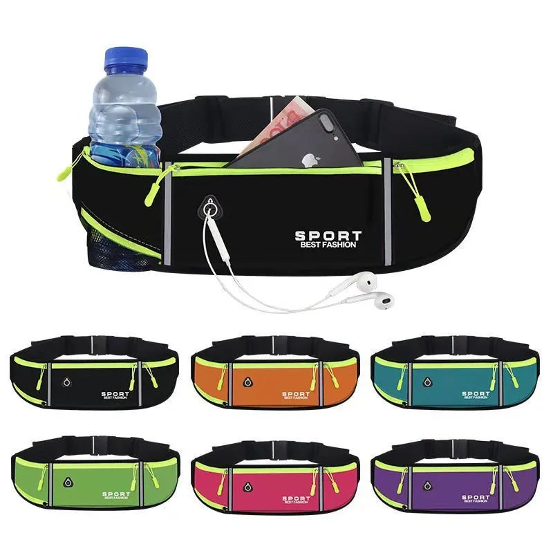 Waterproof outdoor exercise running belt bag in multiple colours with anti-theft design