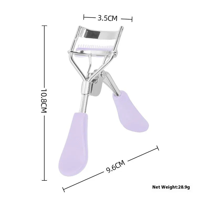 A4 carbon steel eyelash curler with comb attachment in selected colour